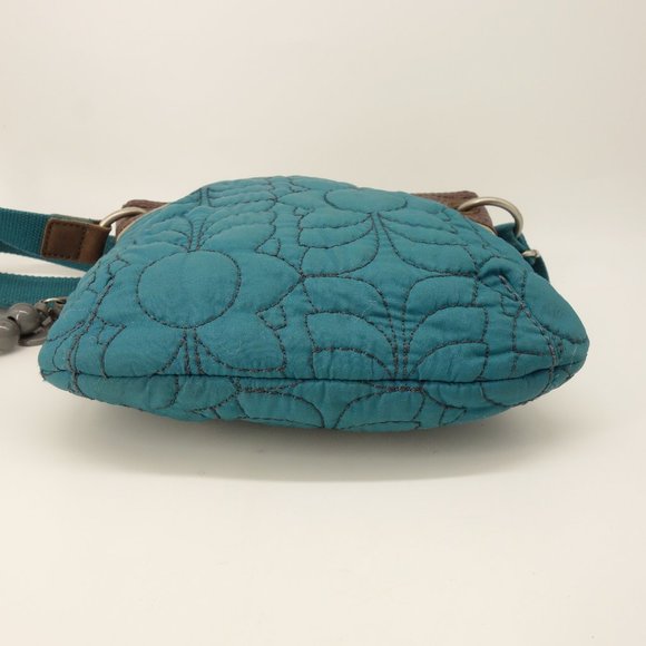 Fossil Key-Per Turquoise Teal Quilted Crossbody - Picture 5 of 6